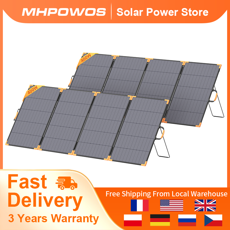 Rv Solar Kit 400W - แผงโซลาร์เซลล์แบบพกพา MHPOWOS 400W แบบสองหน้า 33V น้ำหนักเบา