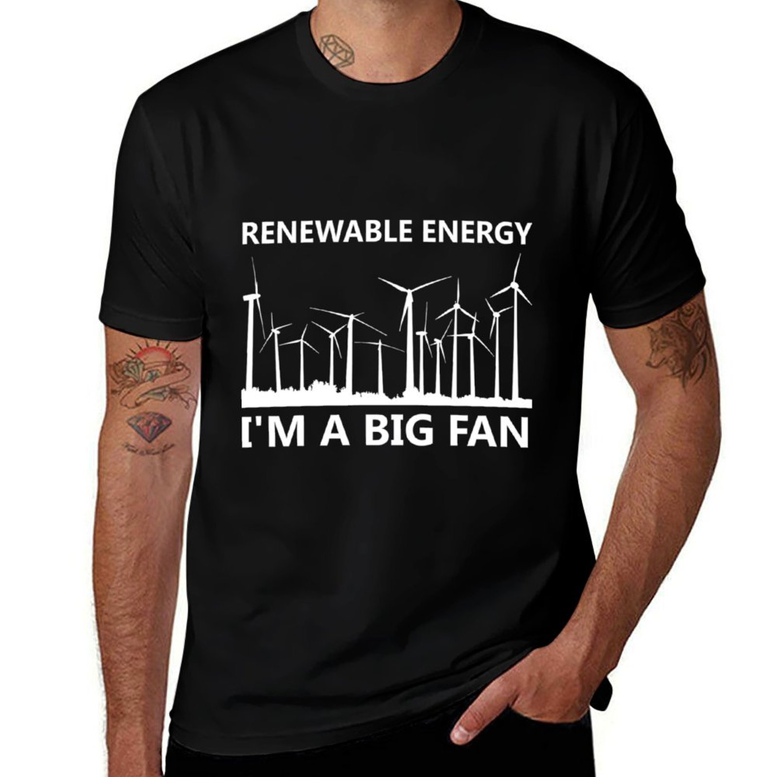Renewable Energy In China - พลังงานทดแทน ฉันเป็นแฟนตัวยงของกังหันลม ของขวัญวินเทจสุดคลาสสิก เสื้อยืดลำลองสำหรับฤดูร้อน เสื้อยืดทรงหลวม