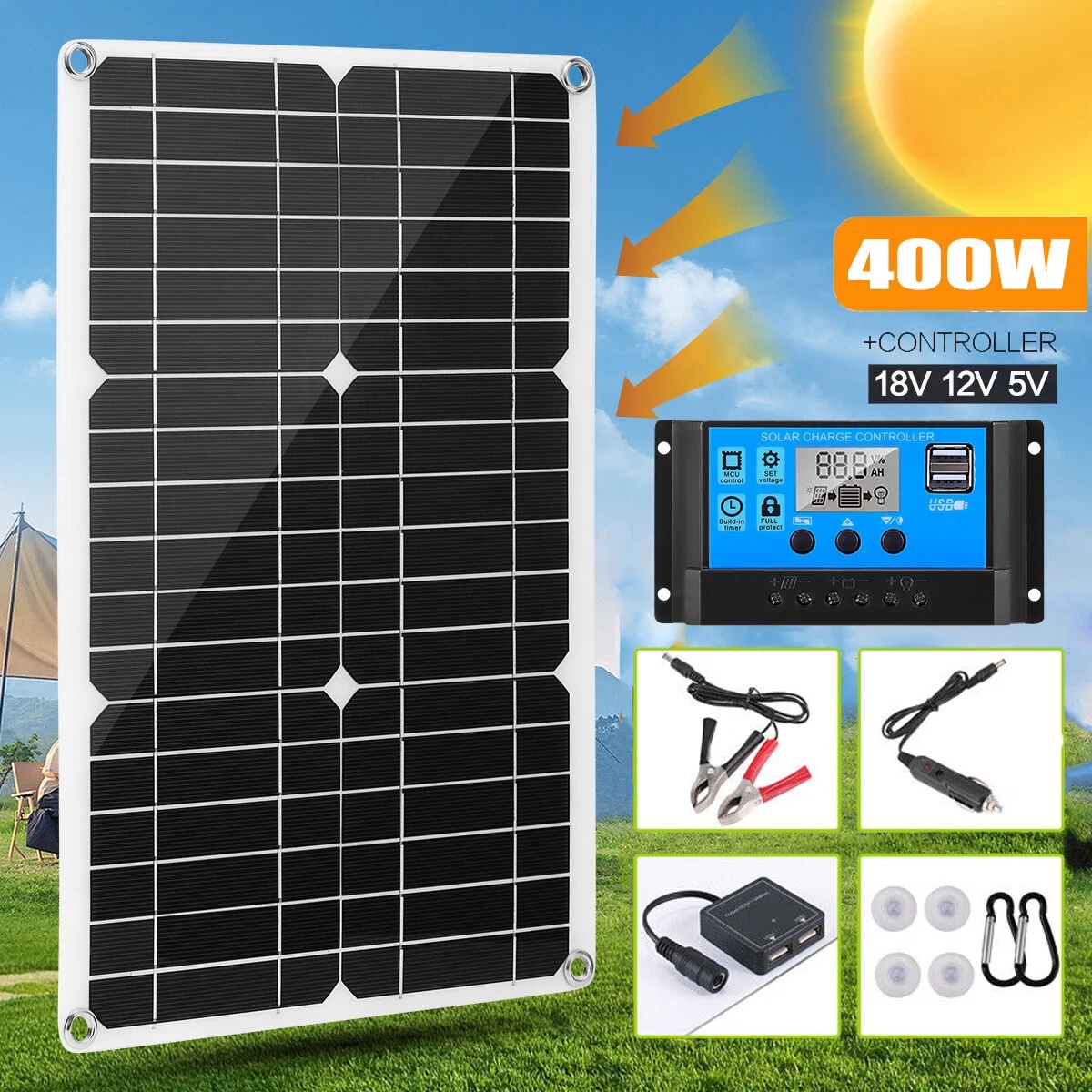 ชุดแผงโซลาร์เซลล์แบบกึ่งยืดหยุ - Rv Solar Kit 400W บทวิจารณ์และราคา